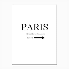 Paris Republique Francaise Canvas Print