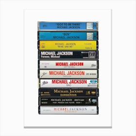 Michael Jackson - Music Poster - Albums on Cassette Print Canvas Print