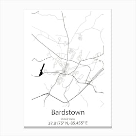 Bardstown,United States Minimalist Map 1 Canvas Print