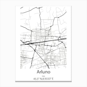 Arluno,Italy Minimalist Map Canvas Print