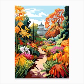 Royal Botanic Gardens, Melbourne, Australia In Autumn Fall Illustration 0 Canvas Print