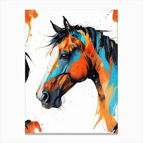 Seamless Pattern Of Horses Canvas Print