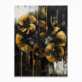 Gold And Black Abstract Painting 43 Canvas Print