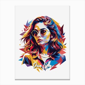 Dua Lipa 03 Portrait Music Icon Style WPAP Pop Art Canvas Print