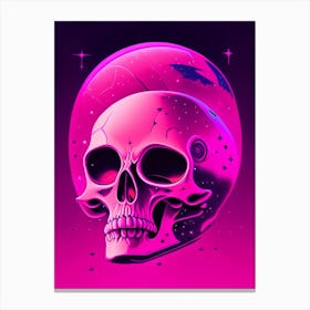 Skull With Cosmic Themes 3 Pink Pop Art Canvas Print