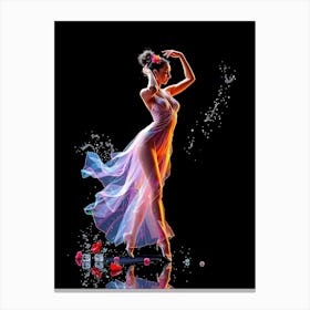 Ballet Dancer in Water Splash Stampe su tela