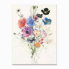 Nigella 6 Collage Flower Bouquet Canvas Print