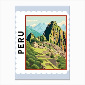 Peru Travel Stamp Poster Canvas Print