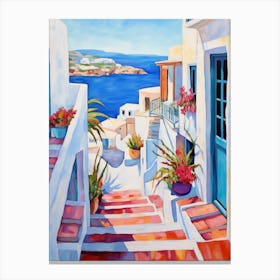 Mykonos Greece 2 Fauvist Painting Canvas Print