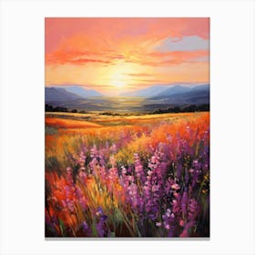 Sunset In The Meadow 4 Canvas Print