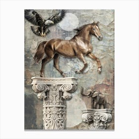 Horse Surreal Illustration Art 02 Canvas Print