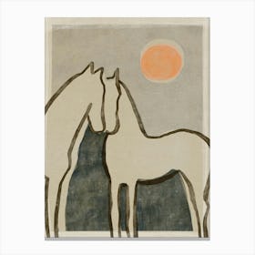 Horses At Sunset Canvas Print