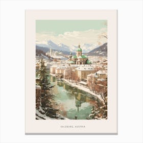 Vintage Winter Poster Salzburg Austria 6 Canvas Print