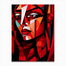 Cubist Abstract Geometric Lady Illustration 3 Canvas Print