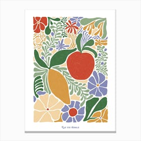 La vie douce, flowers and fruits colorful mix light Canvas Print