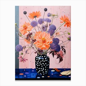 Surreal Florals Asters 6 Flower Painting Canvas Print