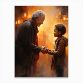 Artistic Visualization Of Acts Of Kindness And Friendship Illustrating Gentle Handshakes Warm Hugs (3) Canvas Print