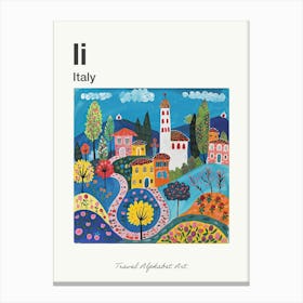 Kids Travel Alphabet  Italy 3 Canvas Print