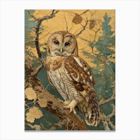 Oriental Bay Owl Relief Illustration 1 Canvas Print