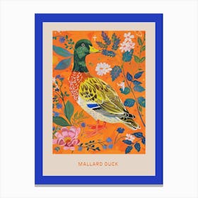 Spring Birds Poster Mallard Duck 2 Canvas Print