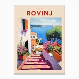 Rovinj Croatia 4 Fauvist Travel Poster Canvas Print