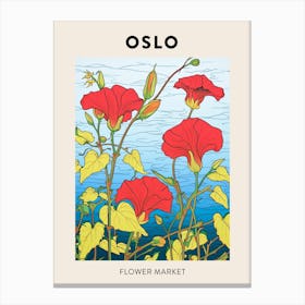 Oslo Norway Botanical Flower Market Poster Canvas Print
