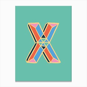 Letter X Typographic Canvas Print