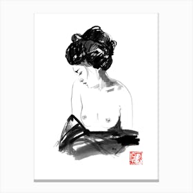 Geisha Bathing Canvas Print