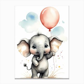 Adorable Chibi Baby Elephant (2) Canvas Print