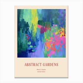 Colourful Gardens Monets Garden Usa 4 Red Poster Canvas Print