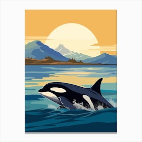 Icy Orca Whale In Ocean 3 Canvas Print