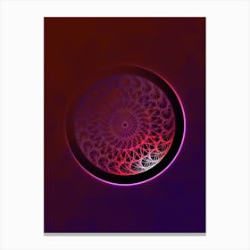 Geometric Neon Glyph on Jewel Tone Triangle Pattern 396 Canvas Print