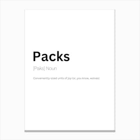 Packs Definition Meaning Canvas Print