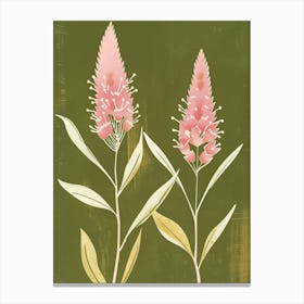 Pink & Green Prairie Clover 2 Canvas Print