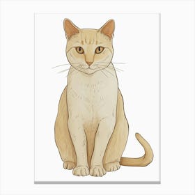 European Shorthair Cat Clipart Illustration 2 Canvas Print