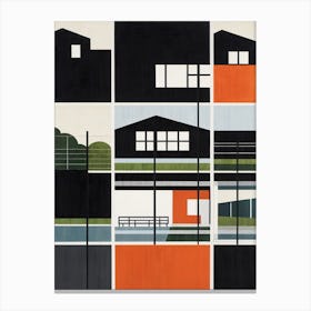 Minimalist Modern House Illustration (35) Canvas Print
