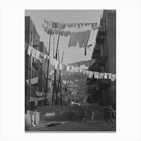 An Avenue Of Clothes Washings Between 138th And 139th Street Apartments, Just East Of St, Anne S Avenue, Bronx, New Canvas Print