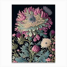 Aster Floral 1 Botanical Vintage Poster Flower Canvas Print