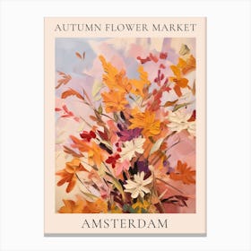 Autumn Flower Market Poster Amsterdam Canvas Print