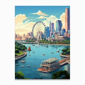 Singapore Pixel Art 4 Canvas Print