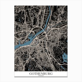 Gothenburg Black Blue Canvas Print