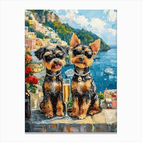 Terriers Drink Italian Coast Canvas Print