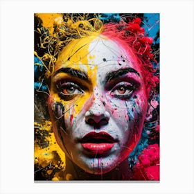 Color Splashed Face Canvas Print