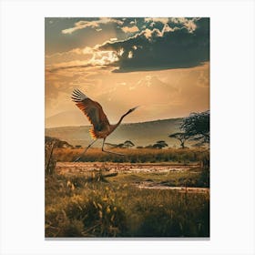 Heron In Flight Canvas Print