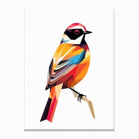 Colourful Geometric Bird Lark 3 Canvas Print