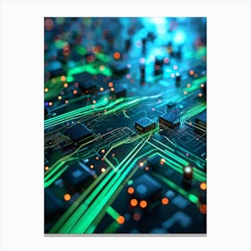 Abstract Depiction Of Advanced Cybersecurity Concept Interlacing Neural Network Patterns And Thick (4) Canvas Print