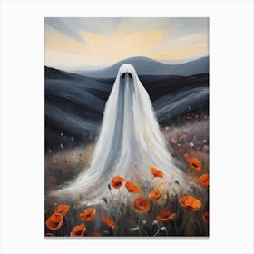 Ghost In The Poppy Fields Painting (5) Canvas Print