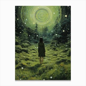 cosmic landscape of a woman in the style of cosmic surrealism 1 Canvas Print