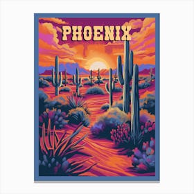 Phoenix, Arizona Travel Poster Canvas Print