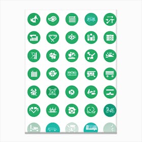 Collection Of Modern Transportation And Health Icons Represented In A Stylish Vector Design For Use (1) Canvas Print